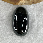 Type A Translucent Black Omphacite Jadeite Round Cabouchon Stone For Setting 1.27g 15.1 by 8.9 by 4.7mm - Huangs Jadeite and Jewelry Pte Ltd