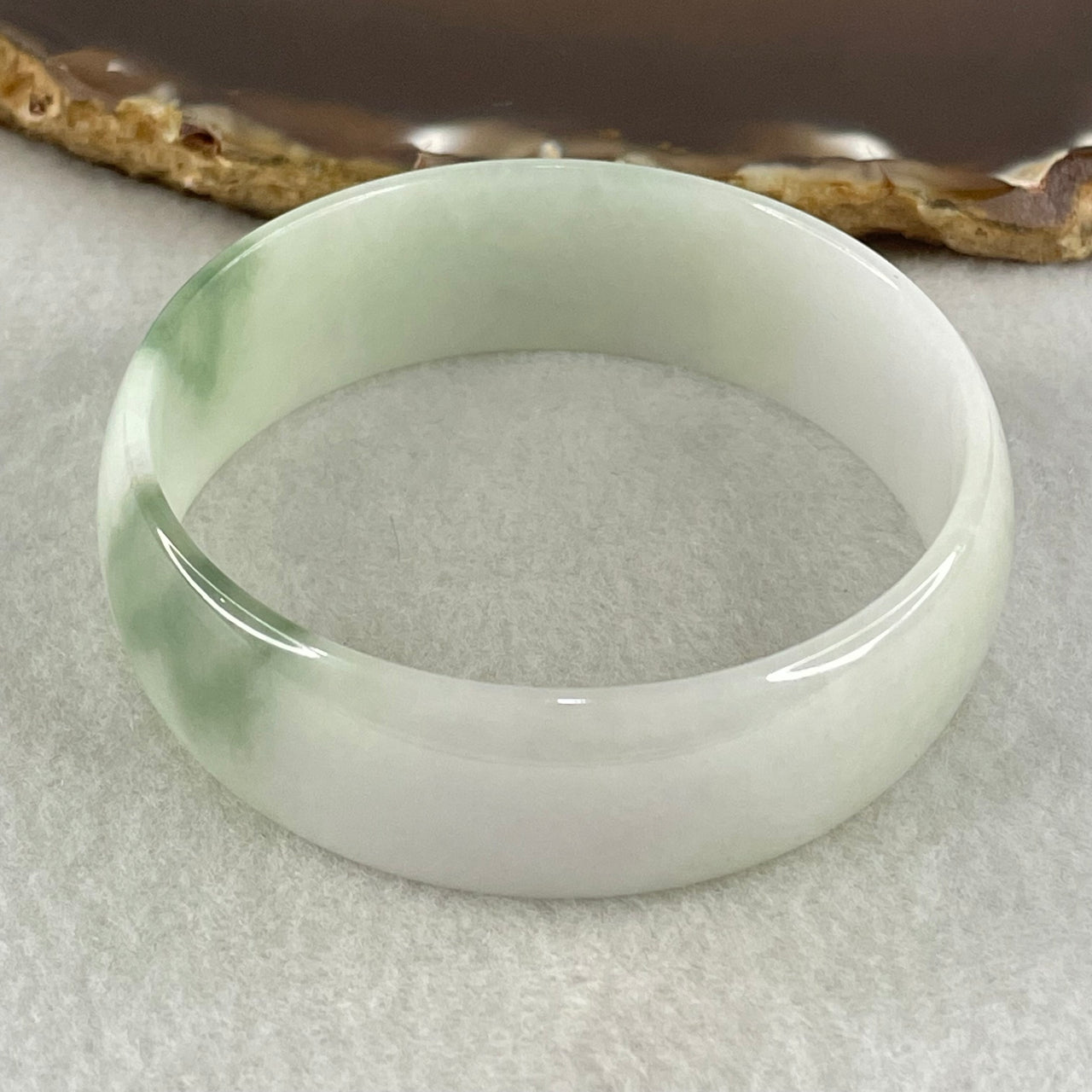 Type A Light Green Faint Lavender with Blueish Green Patch Jadeite Bangle 31.72g Inner Diameter 52.7mm 16.8 by 4.3mm (Slight Internal Lines) - Huangs Jadeite and Jewelry Pte Ltd