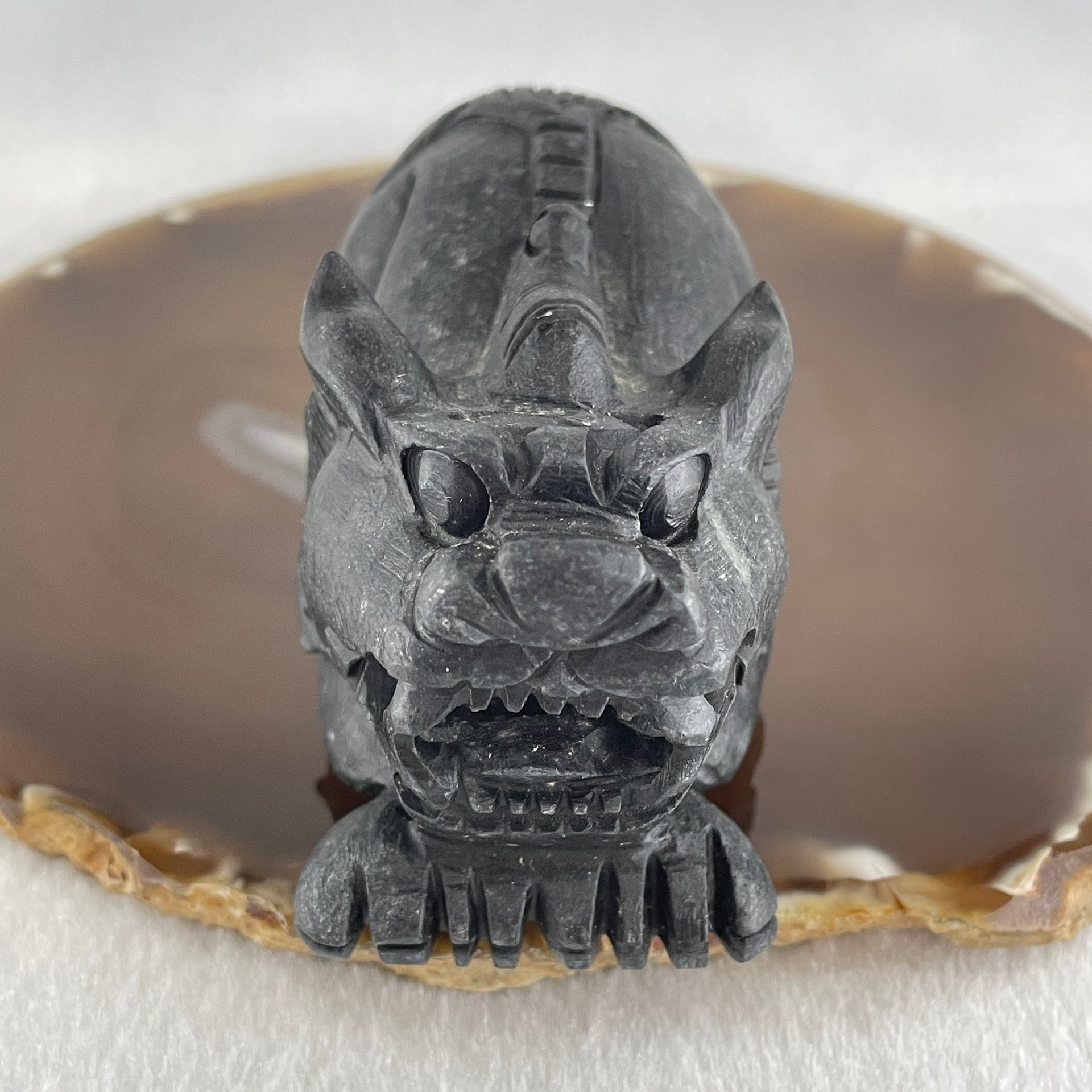 Rare Natural Tibetan Meteorite Tektite Pixiu Display 317.2g 94.4 by 46.0 by 45.3mm - Huangs Jadeite and Jewelry Pte Ltd