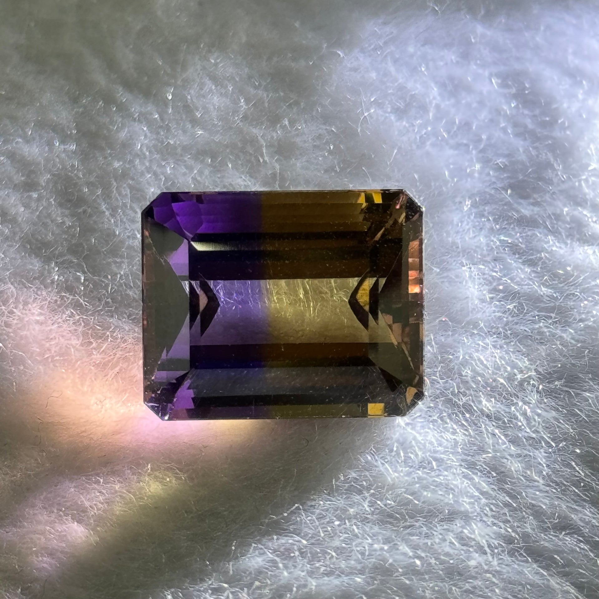 Natural Faceted Ametrine Parallelogram Shape 17.48ct 16.8 by 13.5 by 10.1mm - Huangs Jadeite and Jewelry Pte Ltd