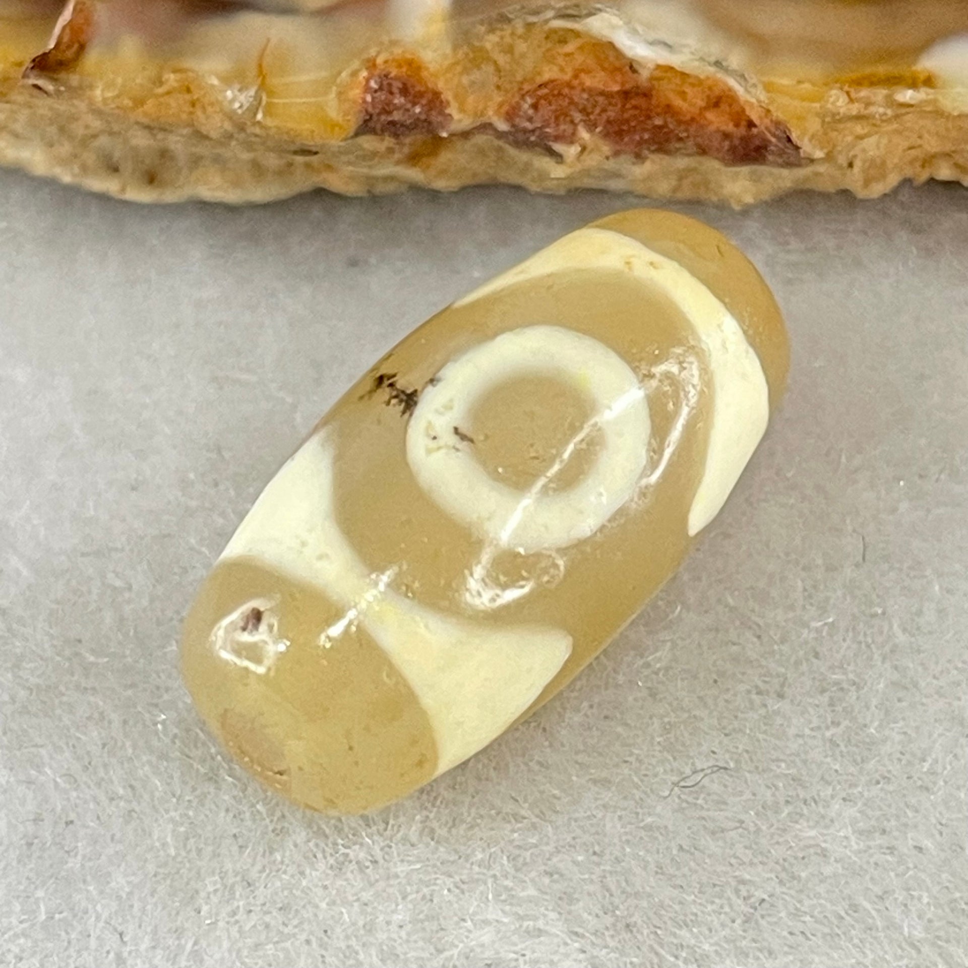 Natural Powerful Tibetan Old Oily Agate 3 Eyes Dzi Bead Heavenly Master (Tian Zhu) 三眼天诛 2.96g 20.0 by 10.1mm - Huangs Jadeite and Jewelry Pte Ltd