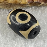 Natural Powerful Tibetan Old Oily Agate 3 Eyes Dzi Bead Heavenly Master (Tian Zhu) 三眼天诛 1.96g 13.8 by 10.0mm - Huangs Jadeite and Jewelry Pte Ltd
