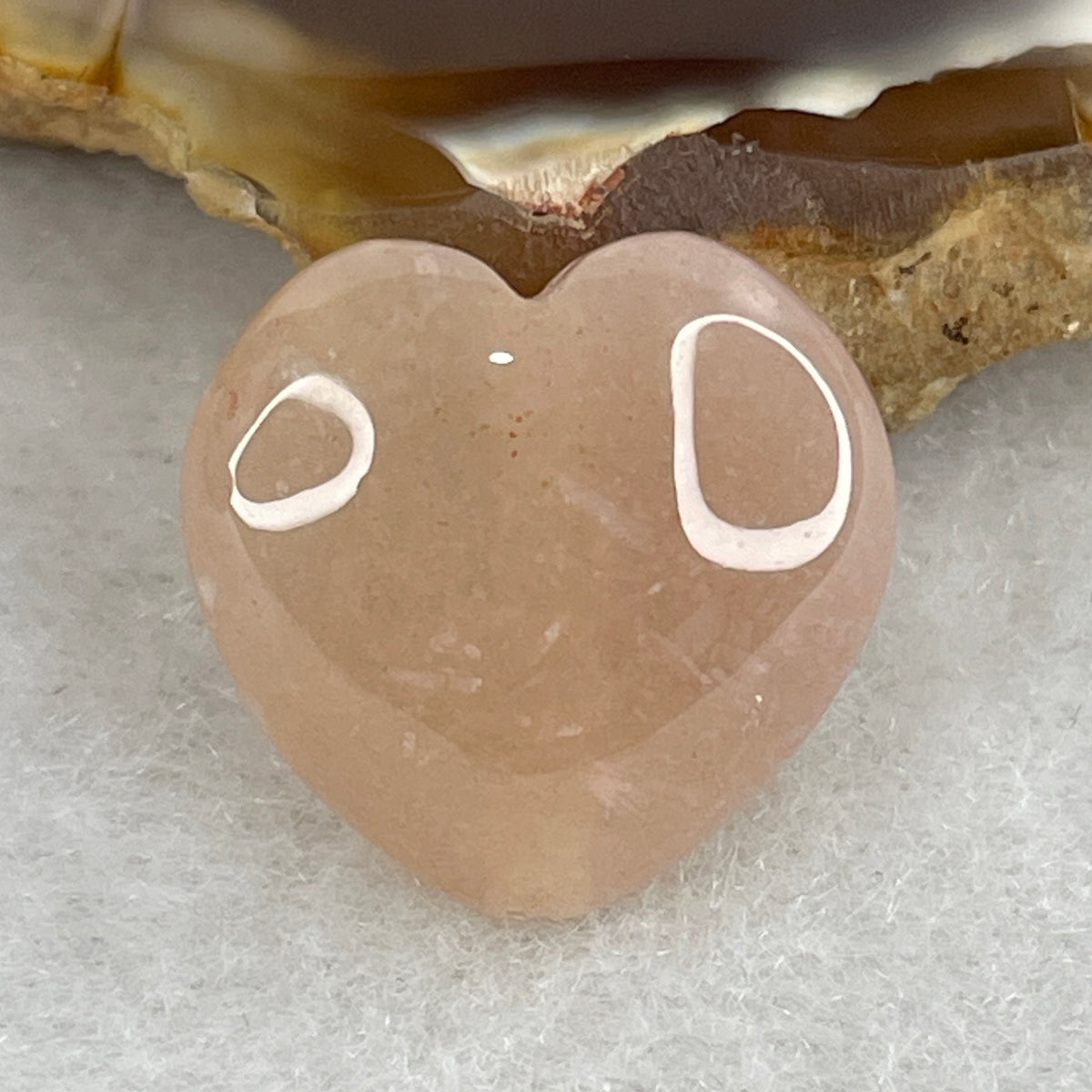 Natural Pinkish Flower Agate Heart Charm Pendant | Sculpted Cherry Blossom Quartz Love & Growth Talisman (2.92g | 15.8 x 16.5 x 8.0mm)