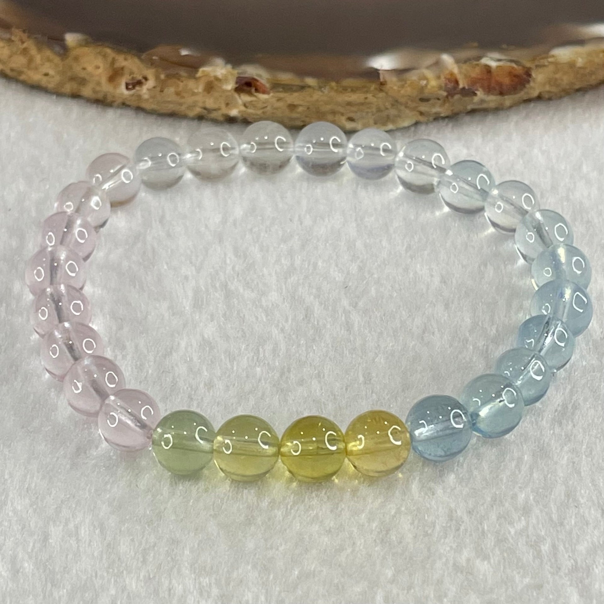 Very Very High Grade Transparent Natural Morganite Beryl Beads Bracelet 13.80g 16cm 7.3mm 27 Beads - Huangs Jadeite and Jewelry Pte Ltd