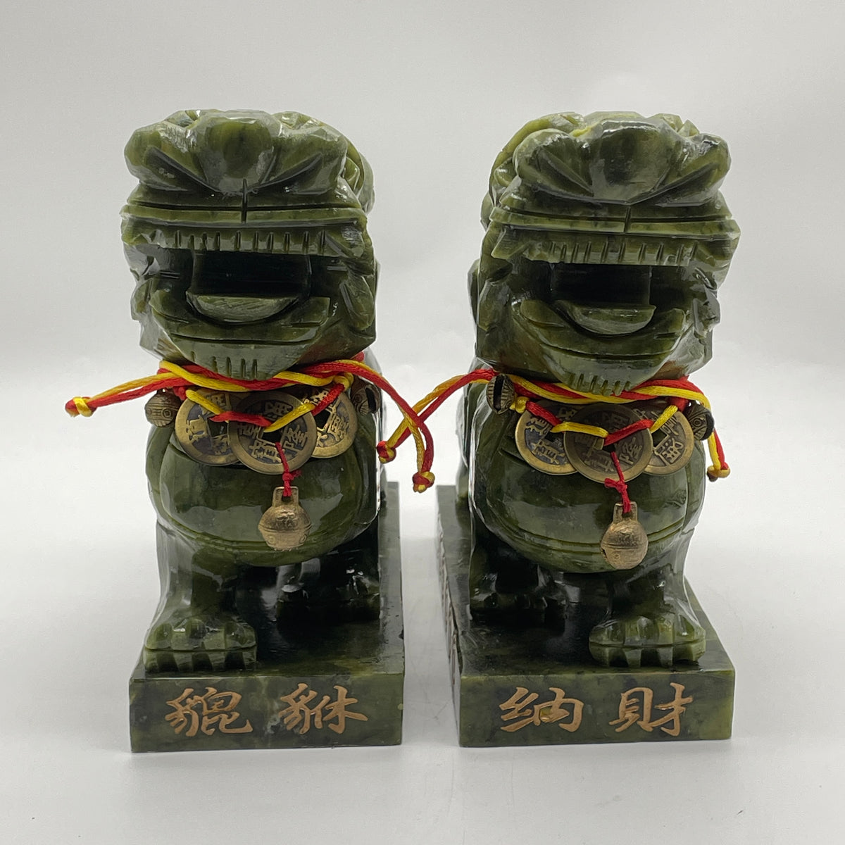 Natural Dark Green Serpentine Pixiu Pair | Sovereign Imperial Feng Shui Guardians | Ultimate Wealth Manifestation, Asset Protection & Corporate Fortune Statues (5,559.9g 75x195x170mm)