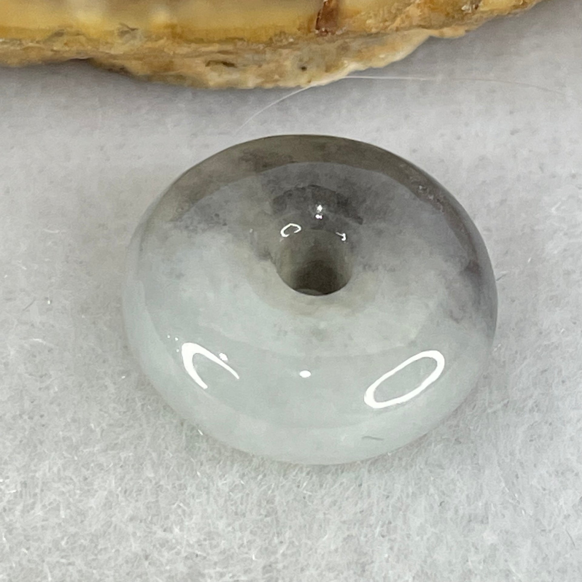 Type A Light Lavender and Wuji Grey Jadeite Ping An Kou Charm/Pendant 2.71g 14.8 by 6.1mm - Huangs Jadeite and Jewelry Pte Ltd