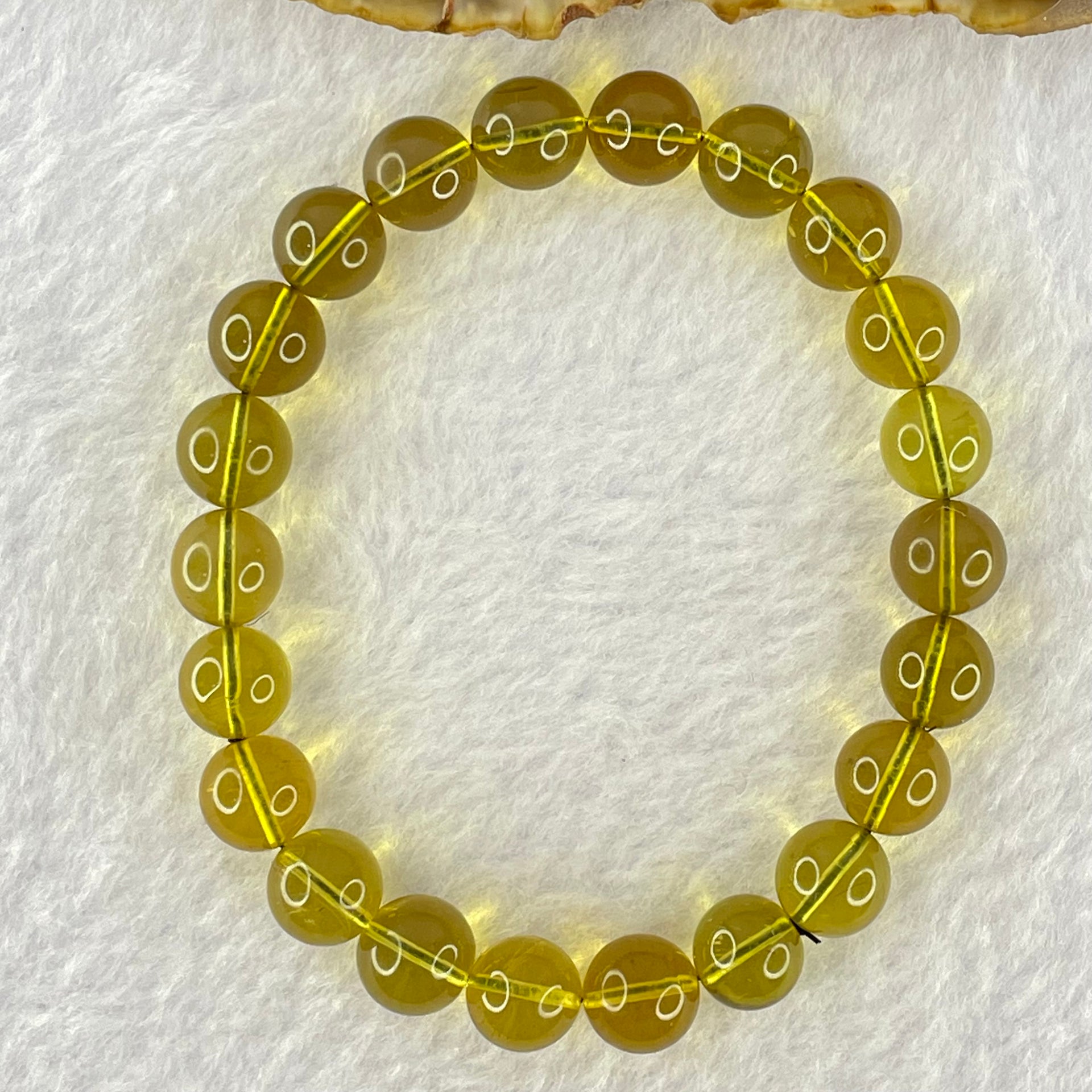 Natural Purple Honey Amber Beads Bracelet 天然紫蜜琥珀手链 5.99g 15cm 7.7mm 23 Beads - Huangs Jadeite and Jewelry Pte Ltd