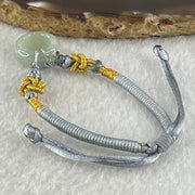 Type A Light Blueish Green Jadeite Ping An Kou String Bracelet 3.13g 15.3 by 6.7mm - Huangs Jadeite and Jewelry Pte Ltd