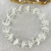 Natural White Phantom Quartz Beads Bracelet 52.69g 18.5cm 13.9mm 16 Beads - Huangs Jadeite and Jewelry Pte Ltd
