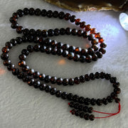Natural Red Black Flower Amber Beads Necklace 天然琥珀项链 21.83g 62cm 7.5 by 6.0mm 1 Beads 7.4mm 108 Beads - Huangs Jadeite and Jewelry Pte Ltd