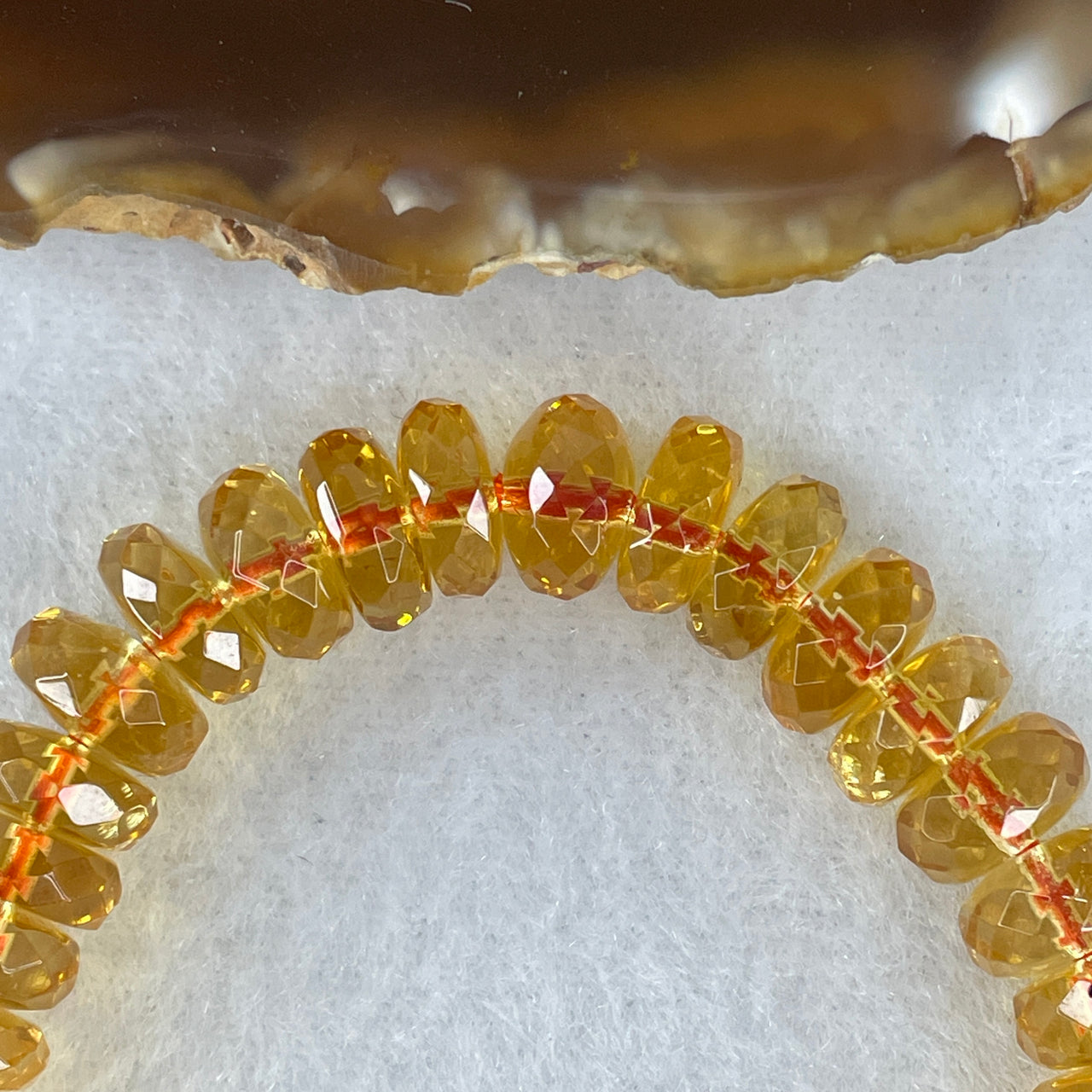 Certified Collectors Grade Natural Citrine Faceted Donut Beads Bracelet of Prosperity & Clarity | 9.5mm Abacus Wealth (24.92g | 15cm Wrist Sizing | 41 Beads)