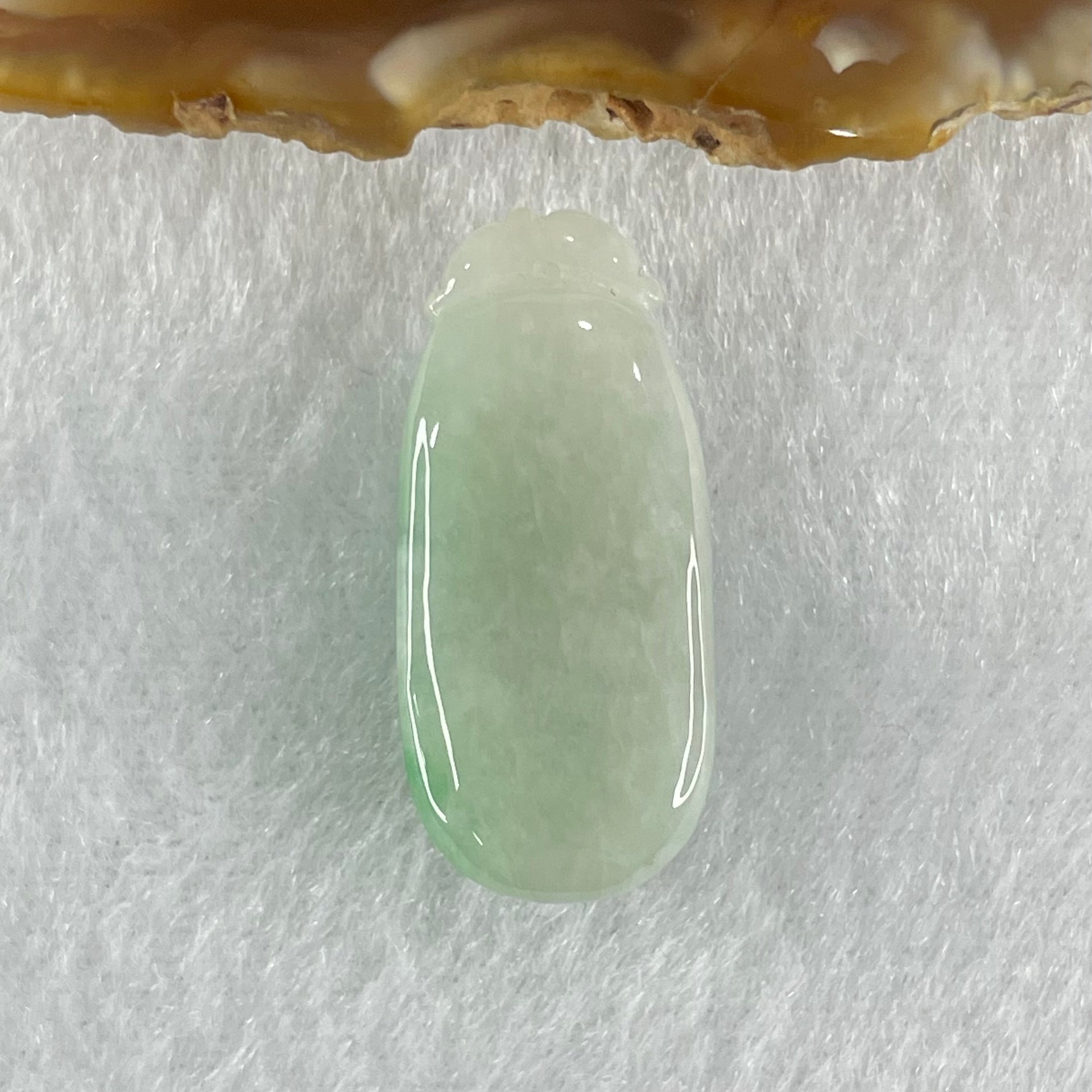 Type A Faint Lavender Green with Apple Green Vein Jadeite Melon Pendant 6.39g 26.6 by 12.1 by 9.9mm - Huangs Jadeite and Jewelry Pte Ltd