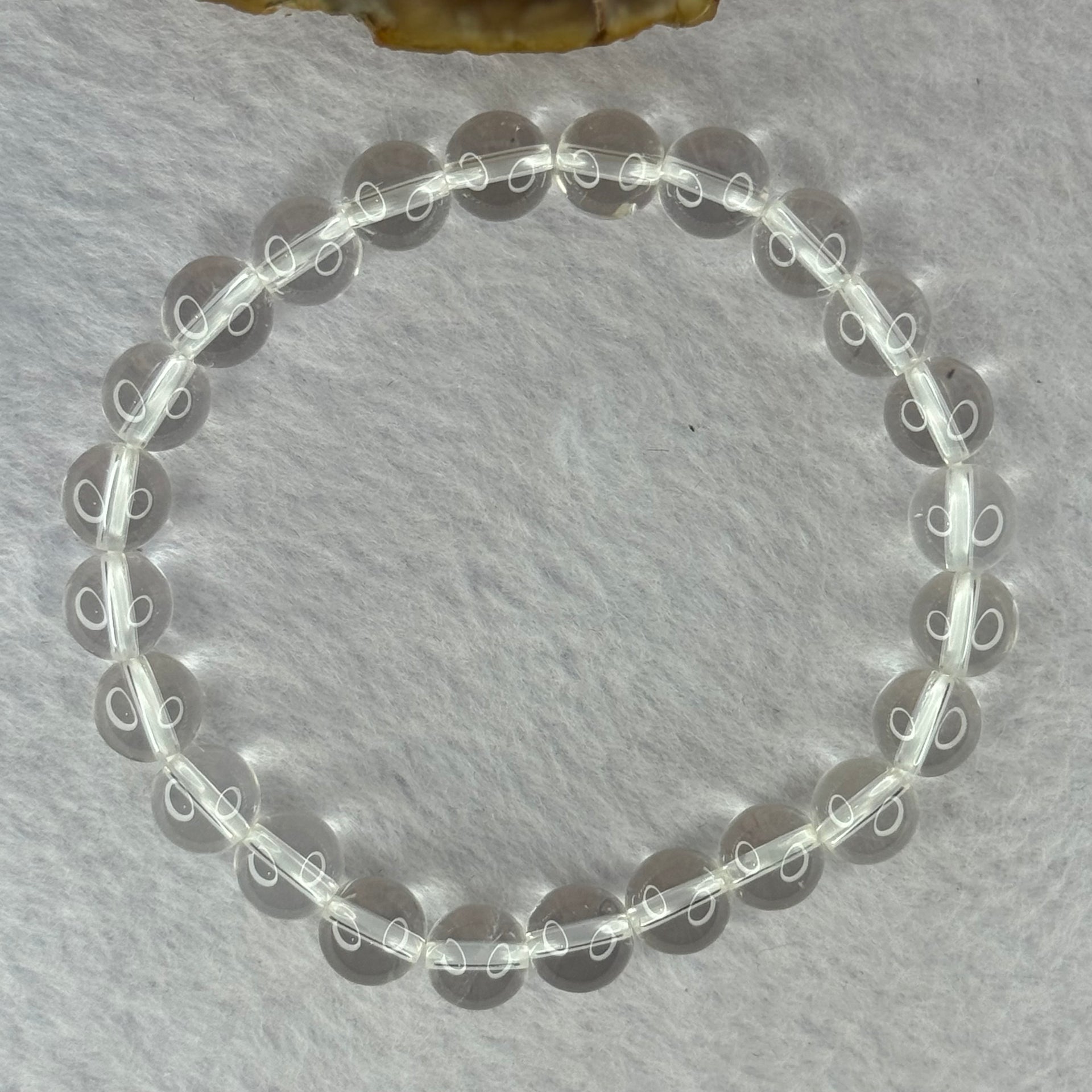Natural Clear Quartz Bracelet 天然白水晶手链 18.62g 16.5cm 8.4mm 24 Beads - Huangs Jadeite and Jewelry Pte Ltd