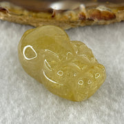 Natural Golden Rutilated Quartz Pixiu Charm 13.79g 33.3 by 17.9 by 14.6mm - Huangs Jadeite and Jewelry Pte Ltd