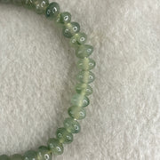 Type A Semi Icy Blueish Green with Green Piao Hua Jadeite Ping An Kou Donut Beads Bracelet 11.40g 14.5cm 6.1mm 42 Beads - Huangs Jadeite and Jewelry Pte Ltd