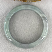 Certified Natural Type A Light Green & Wuji Grey Piao Hua Jadeite Bangle | 58.7mm Inner Diameter (58.04g 11.9x8.4mm | Close to Perfect Grade | Yin-Yang Balance & Grounding Shield) - Huangs Jadeite and Jewelry Pte Ltd