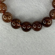 Natural Copper Rutilated Quartz Beads Bracelet 銅髮晶手镯 52.90g 17.5cm 14.mm 15 Beads - Huangs Jadeite and Jewelry Pte Ltd