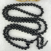 Natural Black Amber Beads Necklace 天然黑琥珀项链 39.36g 88cm 13.0mm 1 Bead 10mm 1 Bead 8.7mm 108 Beads - Huangs Jadeite and Jewelry Pte Ltd