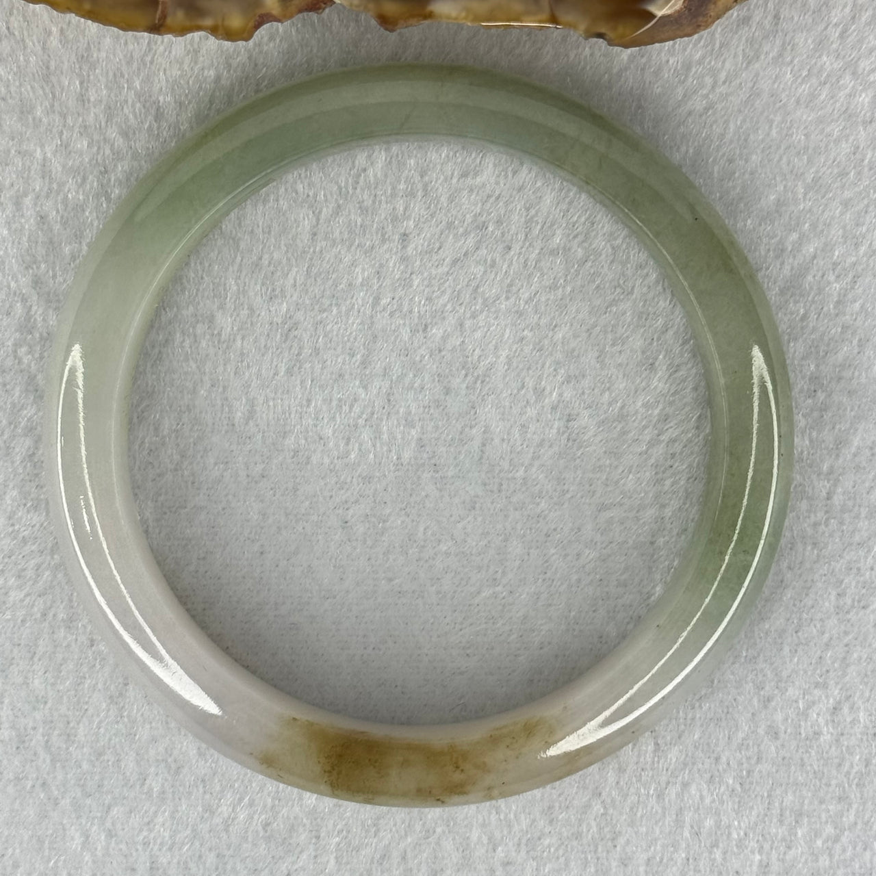 Type A Green and Lavender with Yellowish Brown Patch Bangle 42.15g 10.2 by 7.4 mm Internal Diameter 55.3 mm (Slight Internal Lines) - Huangs Jadeite and Jewelry Pte Ltd