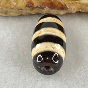 Natural Powerful Tibetan Old Oily Agate 3-Lines Dzi Bead Heavenly Master (Tian Zhu) 三行天诛 3.09g 19.9 by 10.1mm - Huangs Jadeite and Jewelry Pte Ltd