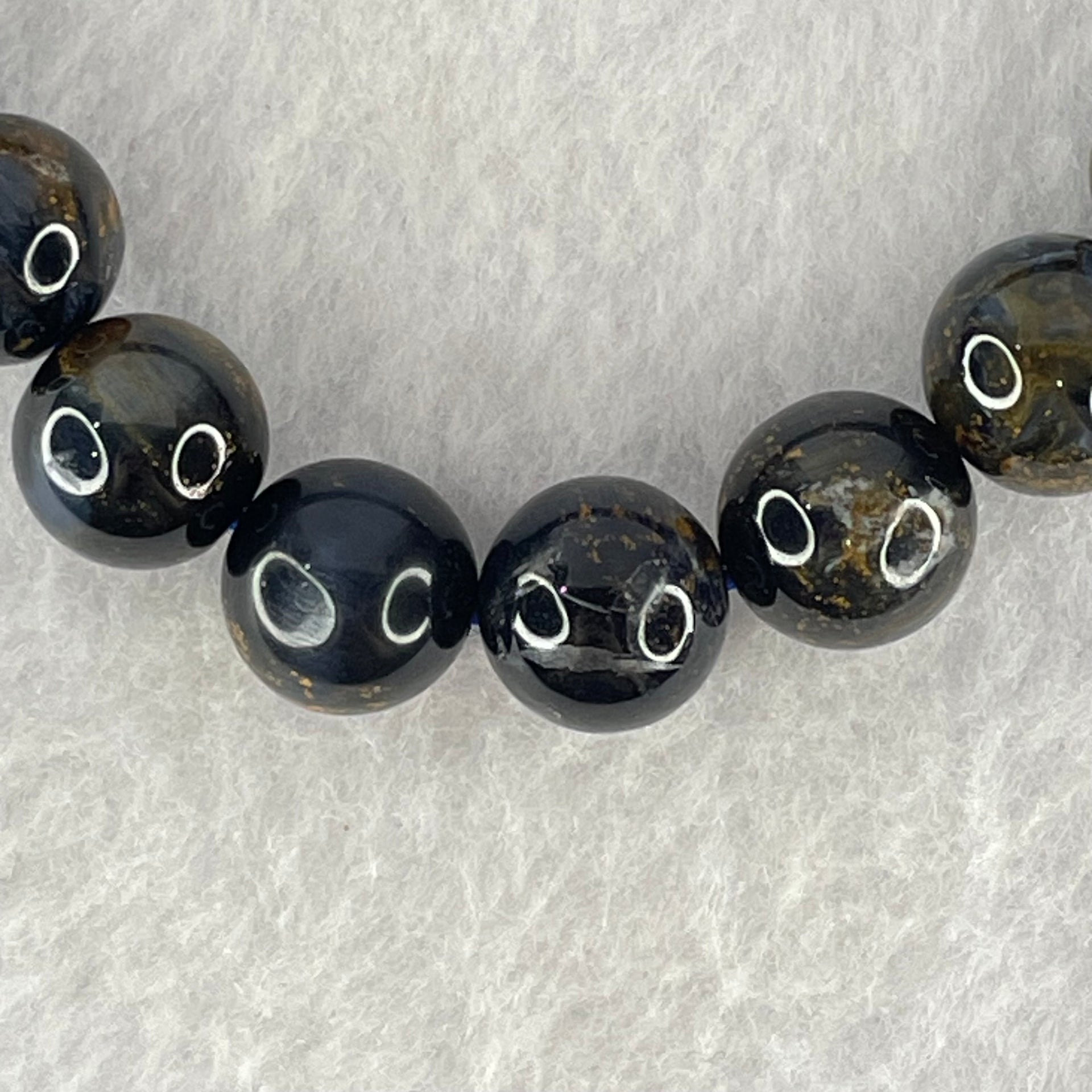 Good Grade Natural Petersite Beads Bracelet 31.03g 17cm 10.8mm 19 Beads - Huangs Jadeite and Jewelry Pte Ltd