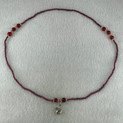Natural Red Garnet Beads Necklace 11.30g 48cm 6.7mm 8Beads - 2.5mm 94Beads - Huangs Jadeite and Jewelry Pte Ltd