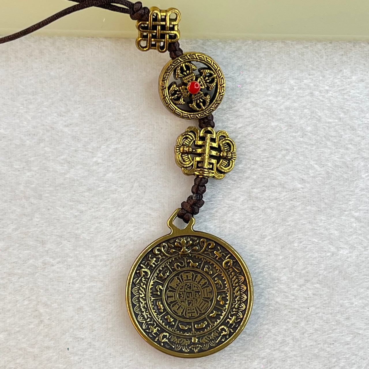 Pure Brass Jiugong Bagua 12 Zodiac Handphone Charm 23.50g 32.0 by 3.6mm - Huangs Jadeite and Jewelry Pte Ltd
