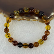 Natural Mixed Color Amber Beads Bracelet 6.49g 15.5cm 8.1mm 23 Beads - Huangs Jadeite and Jewelry Pte Ltd