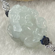 Type A Faint Lavender with Wuji Black Grey Jadeite Male Pixiu String Bracelet 5.37g 13cm 18.0 by 12.2 by 10.6mm - Huangs Jadeite and Jewelry Pte Ltd