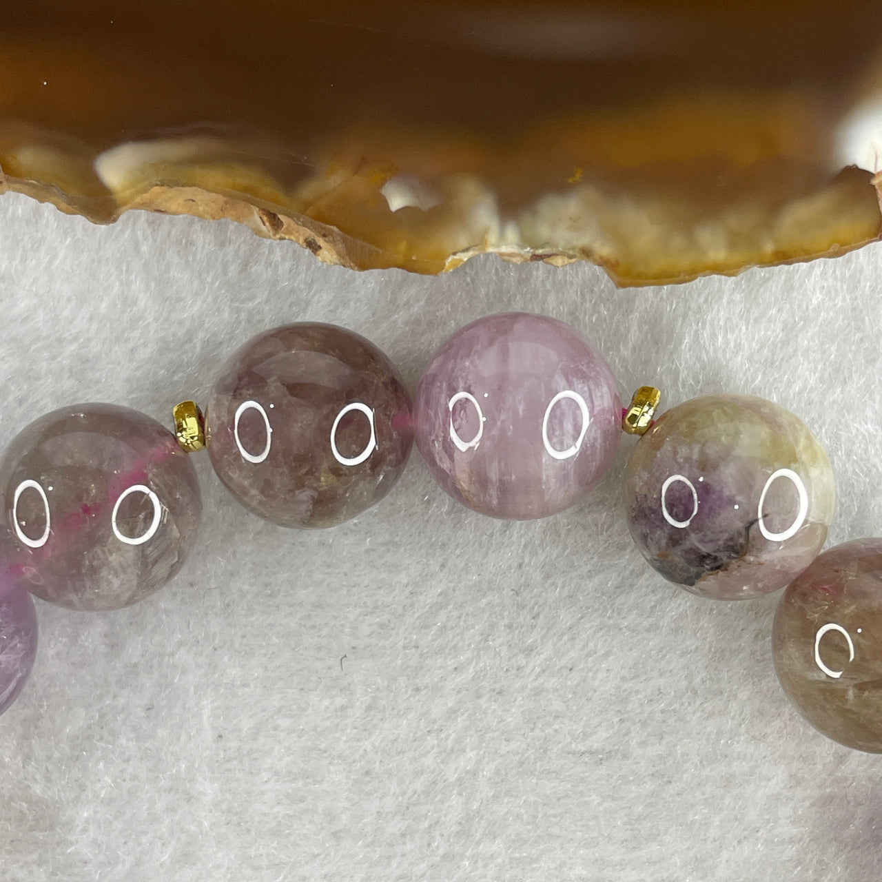 Natural Dreamy Amethyst Beads Bracelet 42.26g 17cm 12.3mm 17Beads