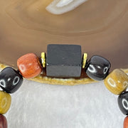 Natural Mixed Color Rose Wood Beads Bracelet 多宝珠小叶紫檀黑檀金丝楠手链 23.18g 18cm 12.2mm 16 Beads - Huangs Jadeite and Jewelry Pte Ltd