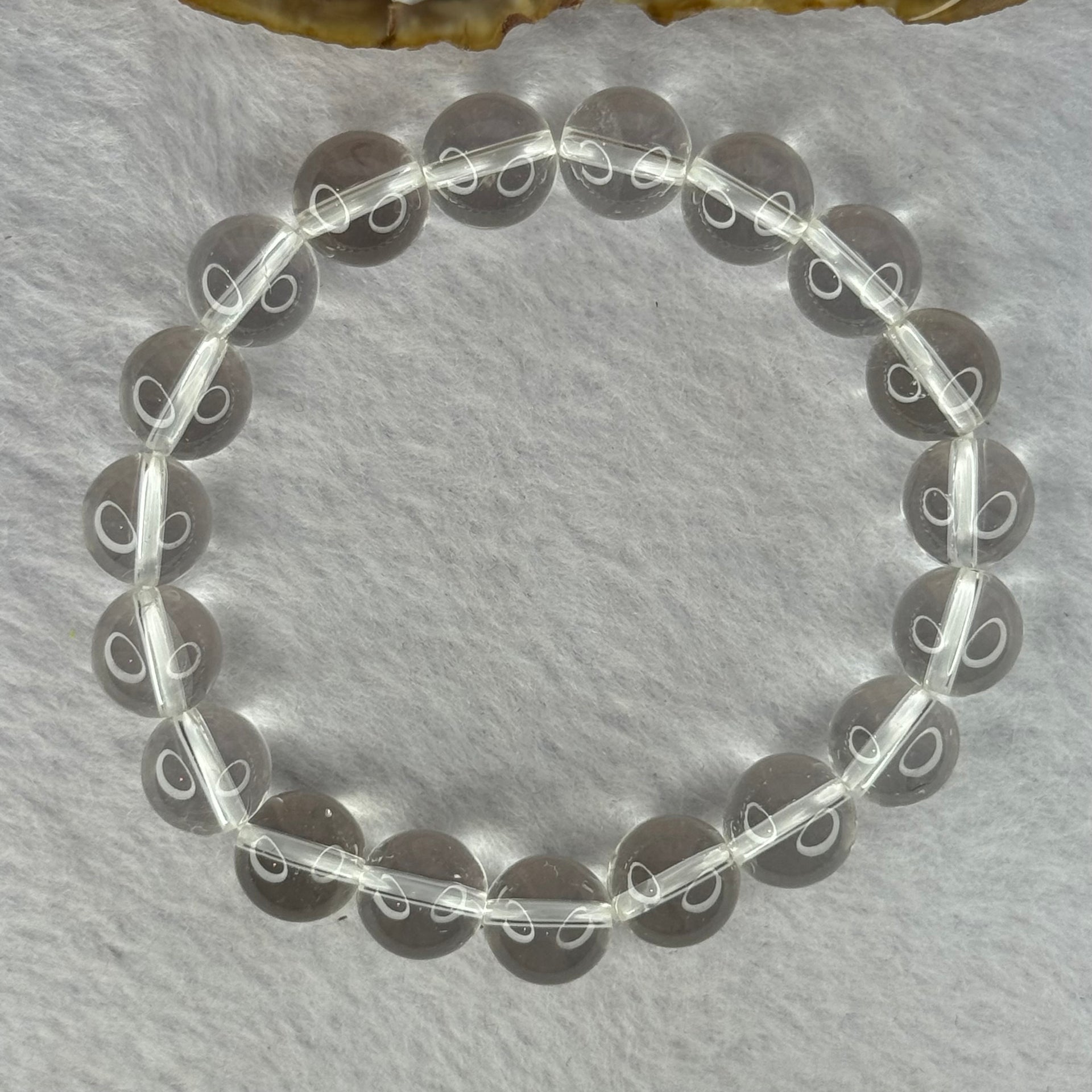 Natural Clear Quartz Bracelet 天然白水晶手链 30.91g 17cm 10.6mm 19 Beads - Huangs Jadeite and Jewelry Pte Ltd
