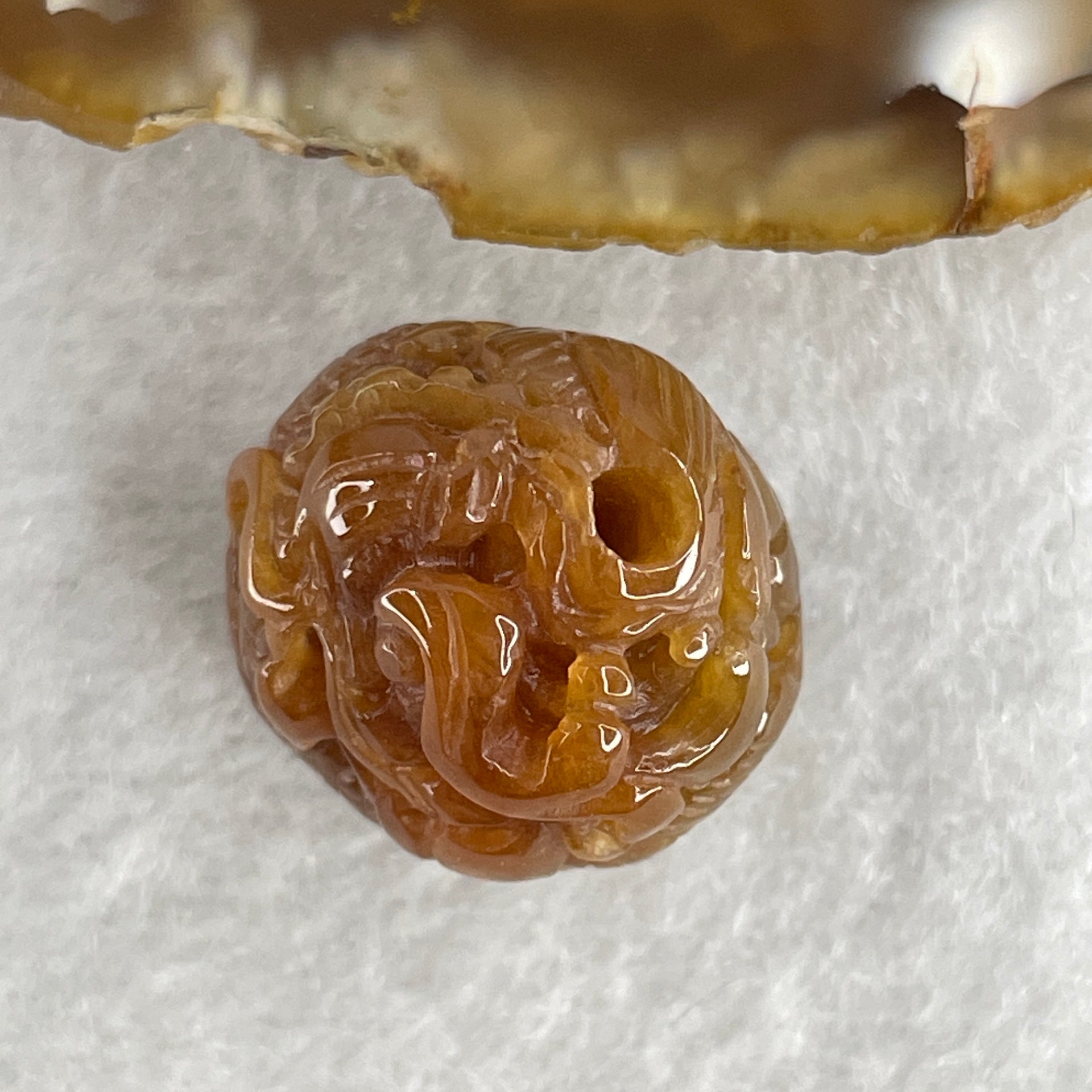 Certified Natural Type A Reddish Brown Jadeite Dragon Charm 7.59g 18.2 by 17.9 by 15.2mm - Huangs Jadeite and Jewelry Pte Ltd