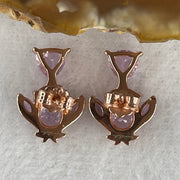 Natural Amethyst Fish Shape Earring in S925 Sliver Yellow Gold Color 2.94g 5.0 by 3.0mm 2 Pcs - Huangs Jadeite and Jewelry Pte Ltd