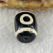 Natural Powerful Tibetan Old Oily Agate 2 Eyes Dzi Bead Heavenly Master (Tian Zhu) 二眼天诛 2.52g 14.1 by 10.4mm - Huangs Jadeite and Jewelry Pte Ltd