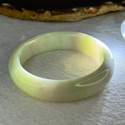 Type A Light Green with Lavender Patches Jadeite Bangle Internal Diameter 55.3mm 66.79g 15.3 by 9.1mm (Slight External Line) - Huangs Jadeite and Jewelry Pte Ltd