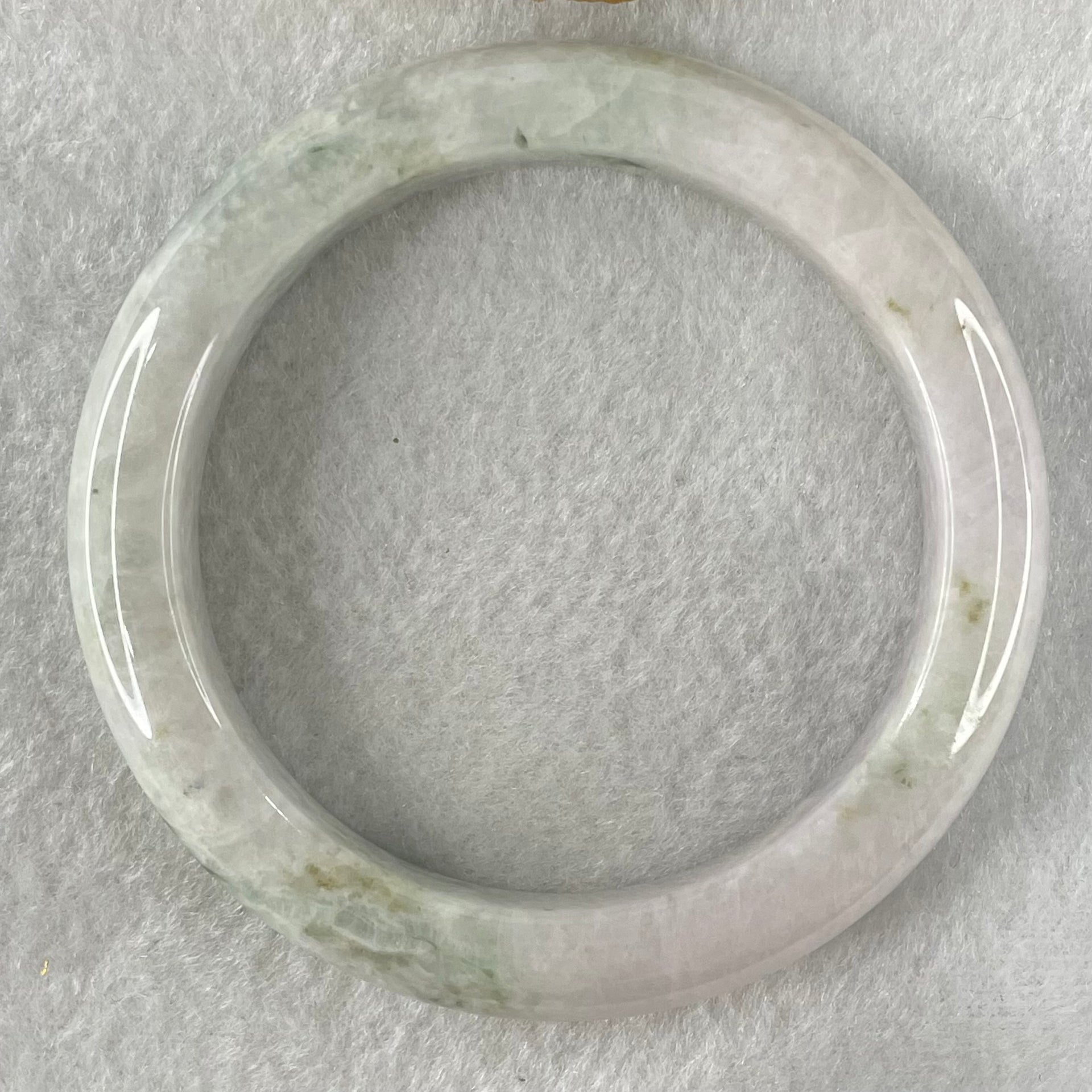 Type A Lavender with Green Piao Hua Jadeite Bangle 57.93g Internal Diameter 56.4mm 11.8 by 9.0mm (Slight External Roughs and Significant Internal Lines) - Huangs Jadeite and Jewelry Pte Ltd