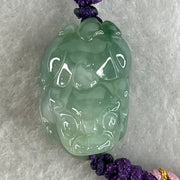 Type A Blueish Green Jadeite Male Pixiu String Bracelet 7.98g 21.8 by 14.2 by 13.1mm . - Huangs Jadeite and Jewelry Pte Ltd