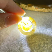 Natural Type A Brownish-Red Jadeite Double Ping An Kou Pendant | Double Peace & Endless Harmony (3.96g | Outer 22.5 x 3.8mm | Inner 13.3 x 3.6mm) - Huangs Jadeite and Jewelry Pte Ltd