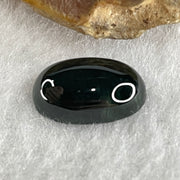 Type A Translucent Black Omphacite Jadeite Round Cabouchon Stone For Setting 1.26g 14.5 by 8.8 by 4.9mm - Huangs Jadeite and Jewelry Pte Ltd