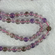 Average Grade Natural Super 7 Crystal Beads Necklace 天然超级七水晶珠项链 34.45g 54cm 6.9mm 85 Beads - Huangs Jadeite and Jewelry Pte Ltd