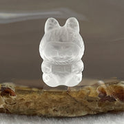 Natural Matt Clear Quartz Labubu Charm Display 3.33g 19.7 by 12.1 by 10.3mm - Huangs Jadeite and Jewelry Pte Ltd