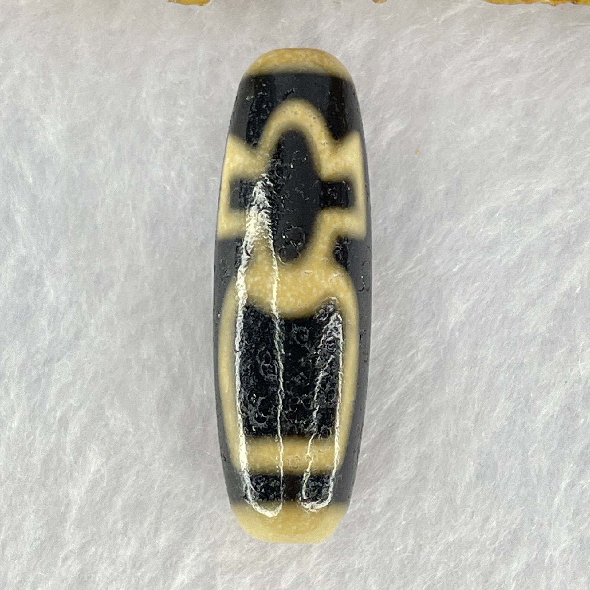 Natural Powerful Tibetan Old Oily Agate Cai Shen with Moon Sun Star Dzi Bead Heavenly Master (Tian Zhu) 财神天珠 8.66g 38.2 by 12.2mm - Huangs Jadeite and Jewelry Pte Ltd