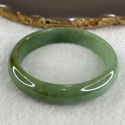 Type A Natural Jelly Green with Brownish Piao Hua Jadeite Bangle 49.14g Inner Diameter 57.2mm 13.1 by 7.3mm (Close to Perfect) - Huangs Jadeite and Jewelry Pte Ltd