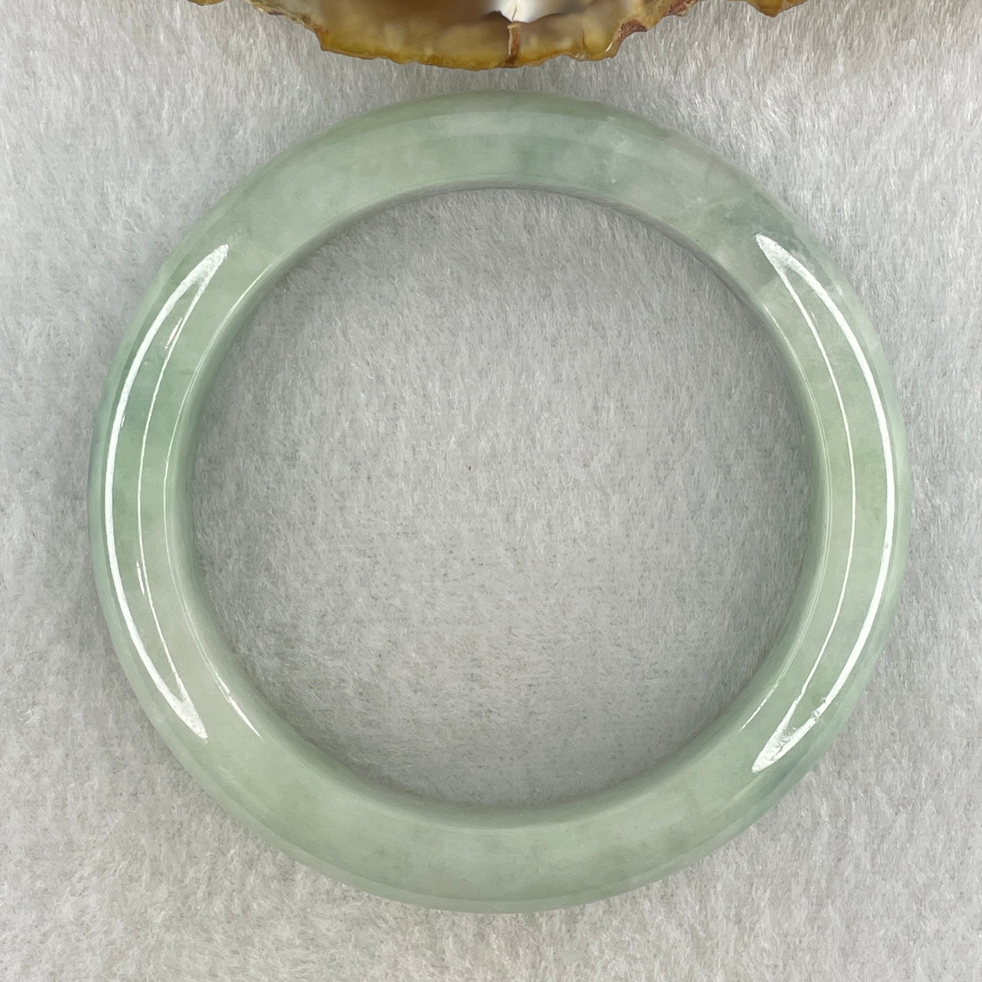 Natural Type A Light Green with Rare Blue Patch Jadeite Bangle 42.26g Inner Diameter 51.4mm 11.0 by 8.1mm (Very Very Slight Internal Lines) - Huangs Jadeite and Jewelry Pte Ltd