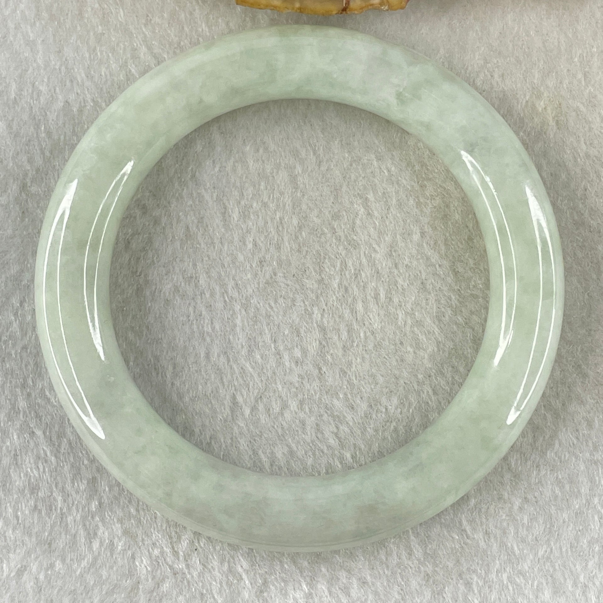 Type A Light Green Jadeite Bangle Internal Diameter 53.2mm 55.483g 10.1 by 10.4mm (Close to Perfect) - Huangs Jadeite and Jewelry Pte Ltd
