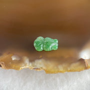 Type A Old Mine Full Green Jadeite Goldfish Charm Stone For Setting 0.20g 9.4 by 6.1 by 1.8mm - Huangs Jadeite and Jewelry Pte Ltd