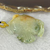 Type A Green Yellow Red with Blueish Green Piao Hua Jadeite Angelfish Pendent 43.67g 51.0 by 45.5 by 13.8 mm - Huangs Jadeite and Jewelry Pte Ltd