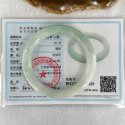 Type A Light Green to White Jadeite Bangle 56.38g Internal Diameter 55.8mm 10.7 by 10.0mm (Internal Lines) - Huangs Jadeite and Jewelry Pte Ltd