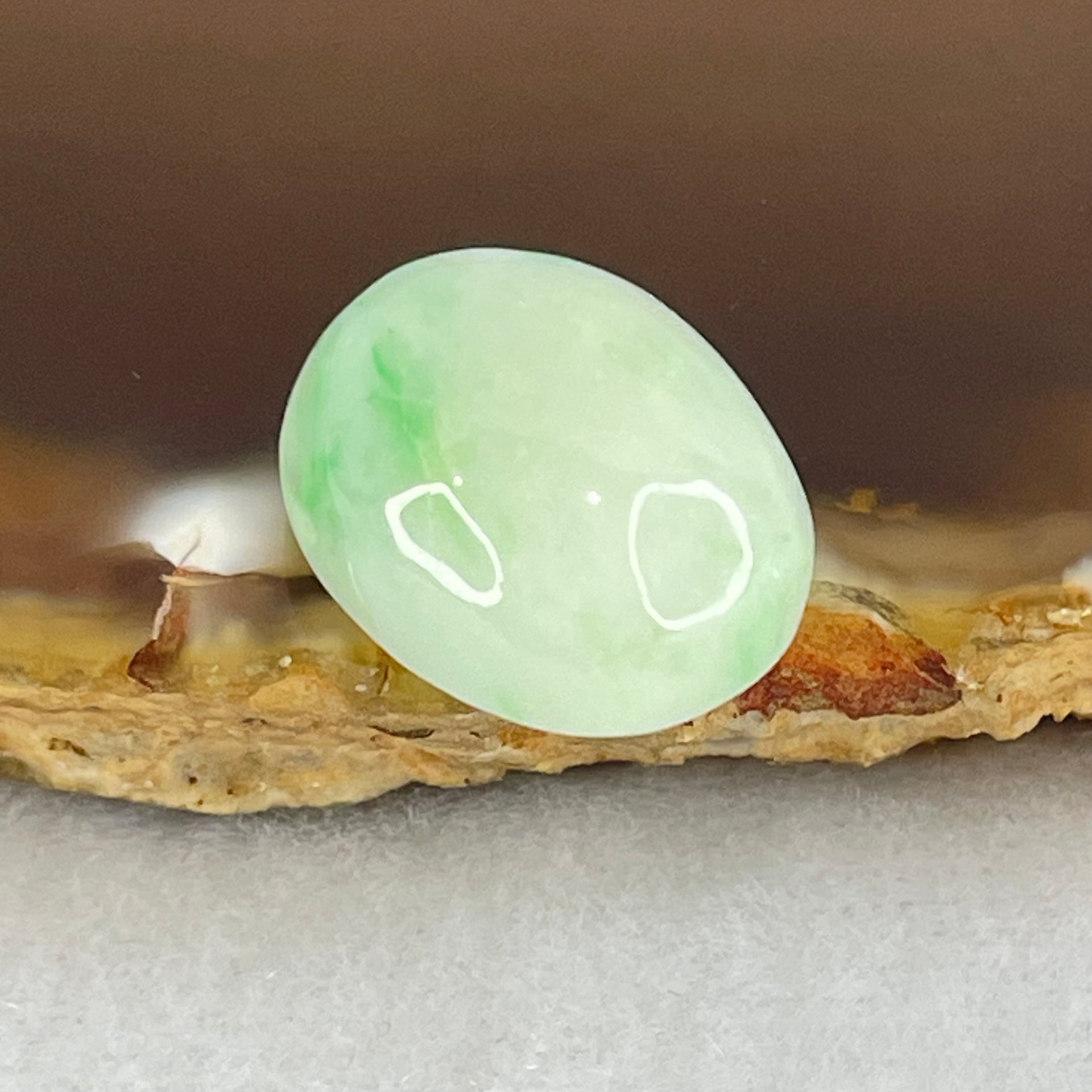Type A Faint Green Jadeite Stone For Setting 2.80g 16.1 by 12.9 by 7.3mm - Huangs Jadeite and Jewelry Pte Ltd